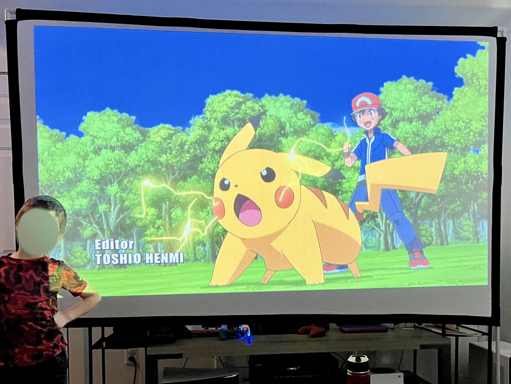 Portable Projector Screen Stand Outdoor: Movie Projection Screen 80 inch 4K HD16:9 Outside Screen with Carry Bag for Home Theater Backyard Cinema Travel Foldable Anti Crease customer photo 2