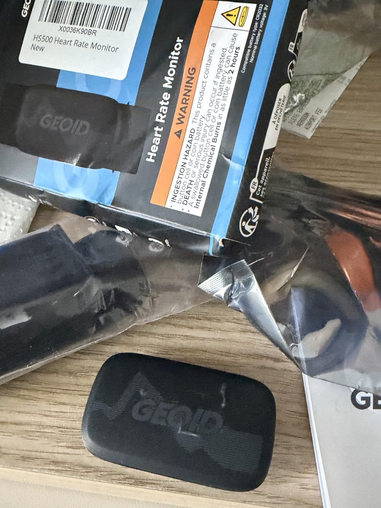 GEOID HS500 Heart Rate Monitor, Heart Rate Sensor Chest Strap, Protocol ANT+/Bluetooth, 800h Battery, IP67 Waterproof, Compatible with iOS/Android APPs customer photo 1