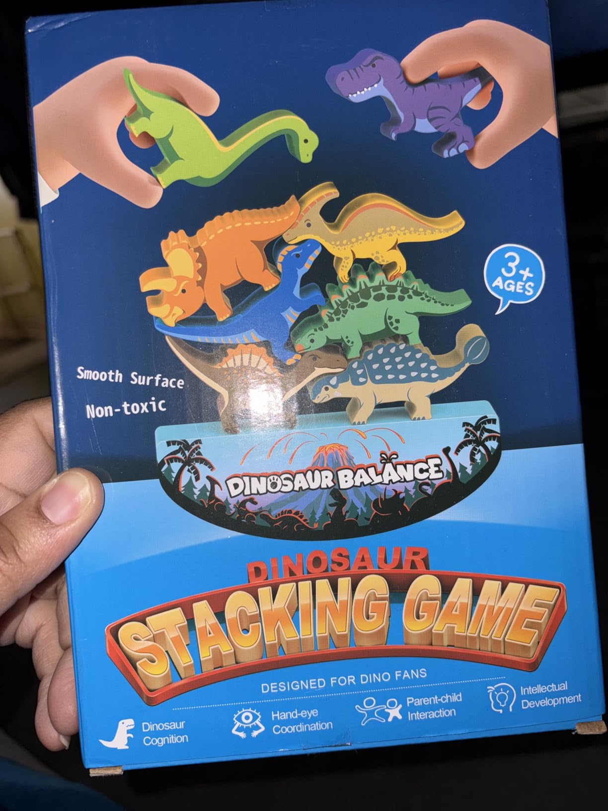 IPOURUP Dinosaur Toys for Kids 3-5: Wooden Stacking Montessori Toys for 3 4 5 6 7 8 Year Old Boys Girls Birthday Gifts for Kid Ages 4-8 Balance Competition Game for Family Stocking Stuffers customer photo 1
