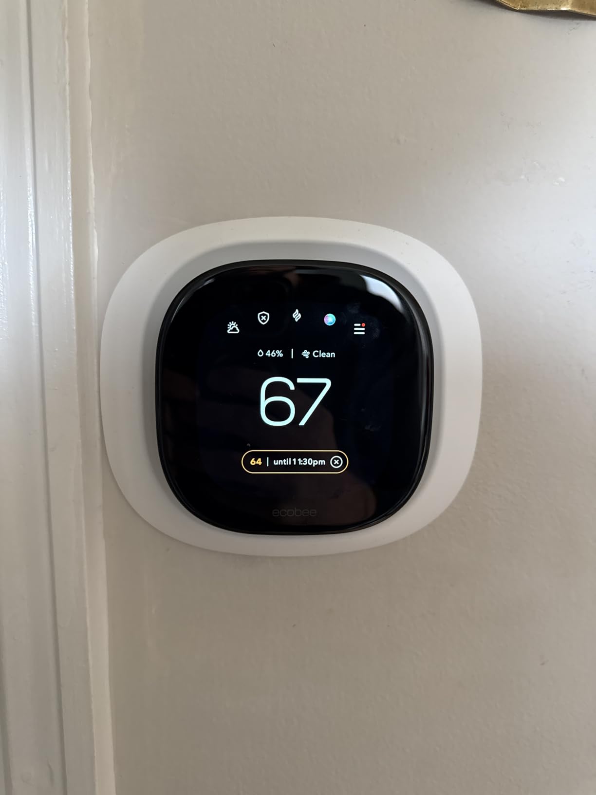 ecobee Smart Thermostat Premium - WiFi, Siri & Alexa Built-In, Smart Sensor | Air Quality Monitor. Works with Alexa, Siri and Google Home. Live view from your ecobee Doorbell. Energy Saving thermostsat customer photo 1