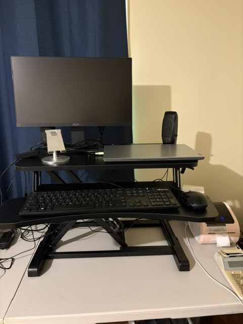 VIVO Black 36 in Standing Desk Converter, DESK-V036KB customer photo 1