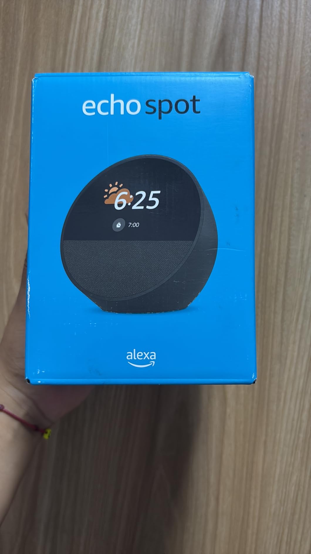 Amazon Echo Spot (newest model), Great for nightstands, offices and kitchens, Smart alarm clock, Designed for Alexa+, Black customer photo 1
