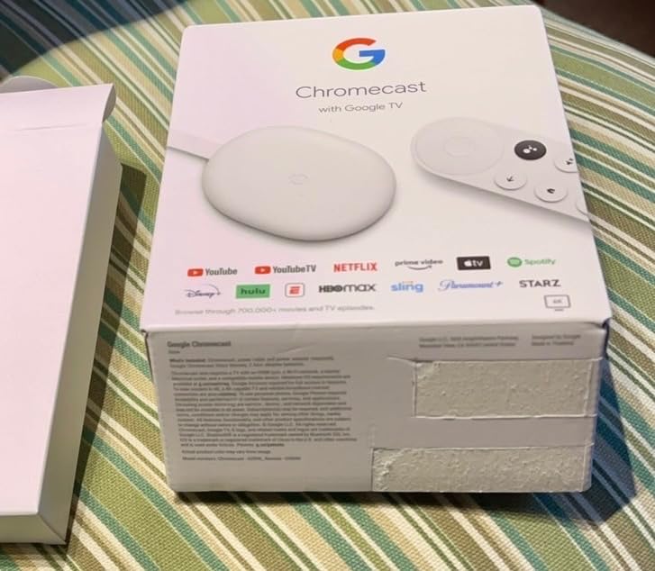 Google Chromecast with Google TV - Streaming Entertainment with Voice Search - Watch Movies, Shows, and Live TV in 4K HDR Streaming Media Player - Includes Pouch and Cleaning Cloth - Snow customer photo 1