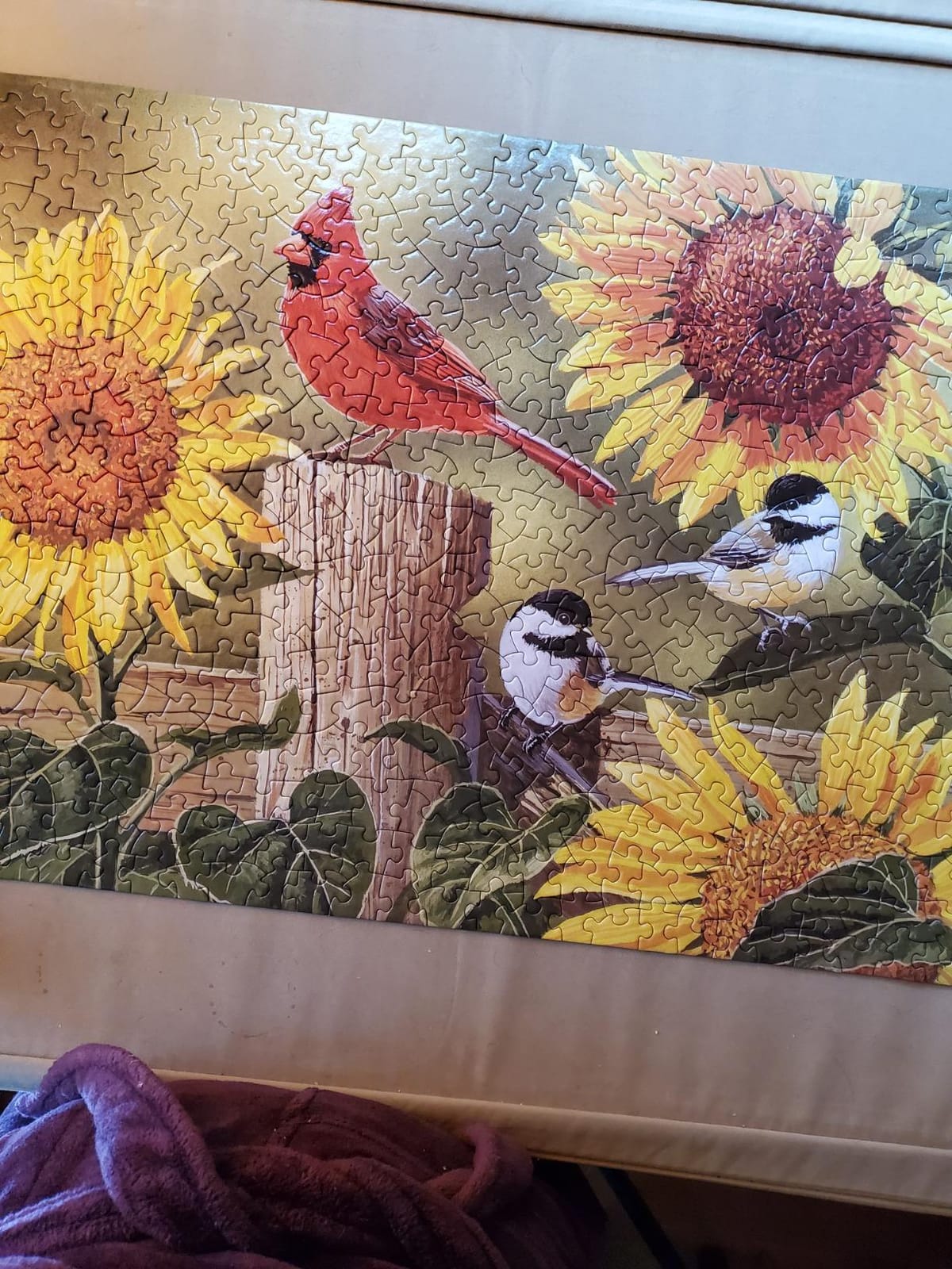 Bits and Pieces Jigsaw Puzzles for Adults 100 Pieces - Sunflower Songbirds customer photo 1