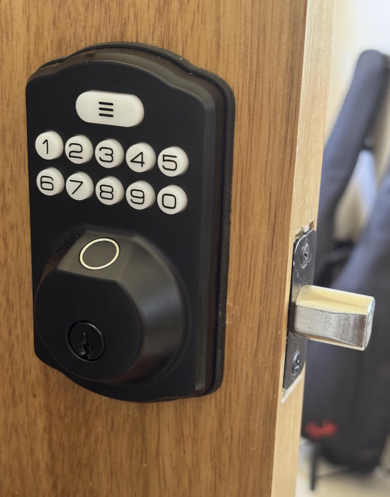 Veise KS02A Fingerprint Door Lock, Keypad Deadbolt, Matte Black | Keyless Entry, AI Fingerprint, 20 Codes, Auto Lock, Anti-Peeping Code, IP54 Waterproof, Electronic Deadbolt for Front Door customer photo 1