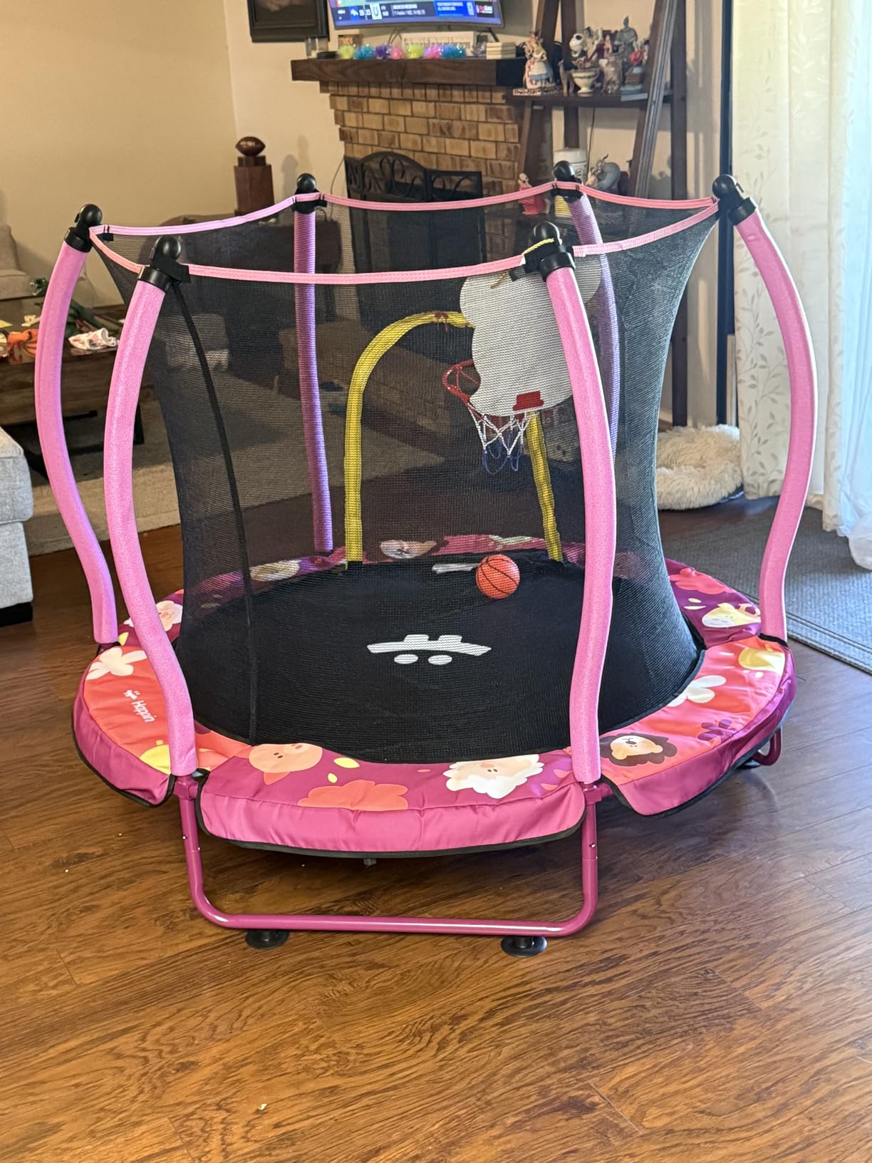 Happin® 55’’ Trampoline for Kids with Safety Enclosure, Indoor & Outdoor Toddler Trampoline, Ultra Safe Design with Multi Activity Accessories, Perfect Toddler Gift for Boys & Girls Ages 1–8 customer photo 1