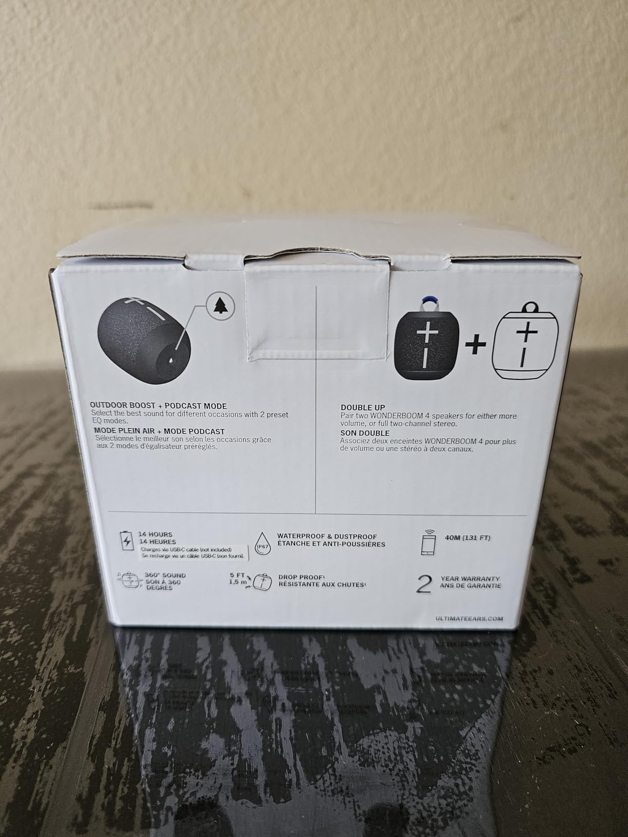 Ultimate Ears WONDERBOOM 4 Portable Waterproof Speaker - Black | Balanced 360-degree sound and bass, dustproof floating design, 131ft (40m) wireless range customer photo 1