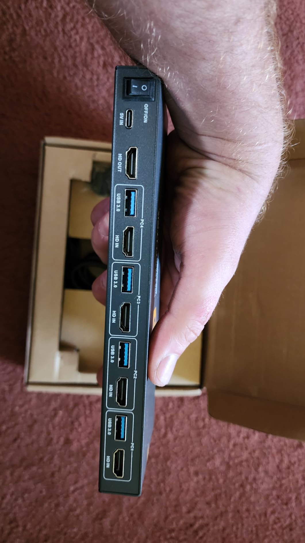 USB3.0 KVM Switch HDMI 4K@60Hz for 4 Computers Share 1 Monitor, KVM Switch 4 Port with 3 USB 3.0 Ports Share Keyboard Mouse, Support Button Switch, Plug and Play customer photo 2
