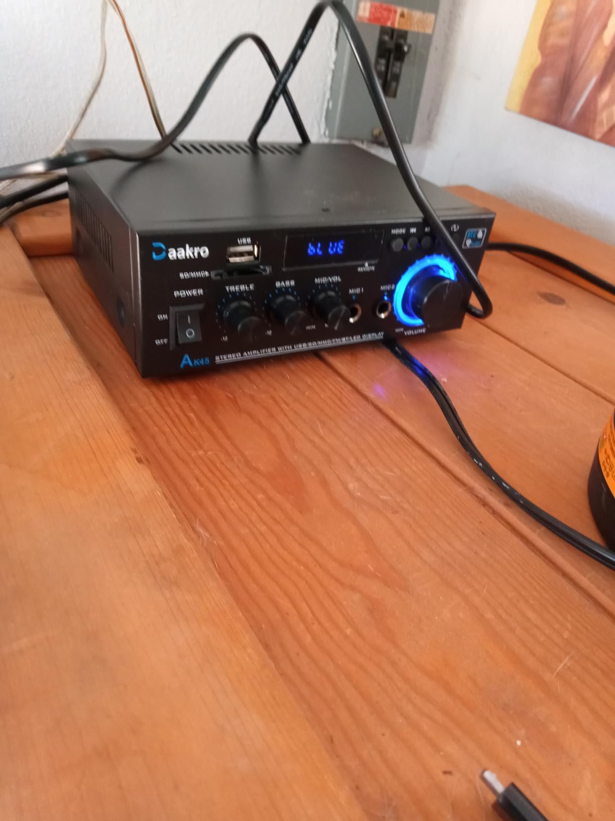 Daakro AK45 Stereo Audio Amplifier,300W Home 2 Channel Wireless Bluetooth 5.0 Power Amplifier System, Home Amplifiers FM Radio, USB, SD Card, with Remote Control Home Theater Audio Stereo System customer photo 2