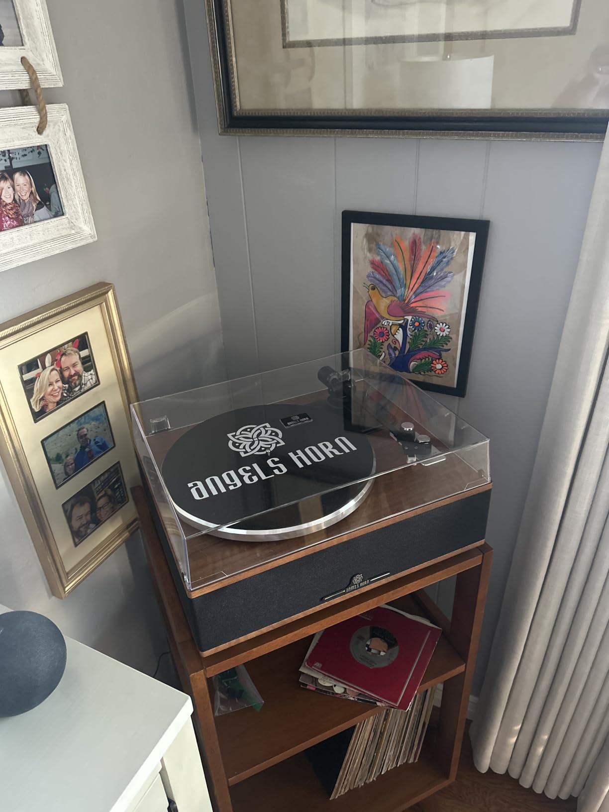 ANGELS HORN Bluetooth Vinyl Record Player with Built-in Speakers, AT-3600L customer photo 1