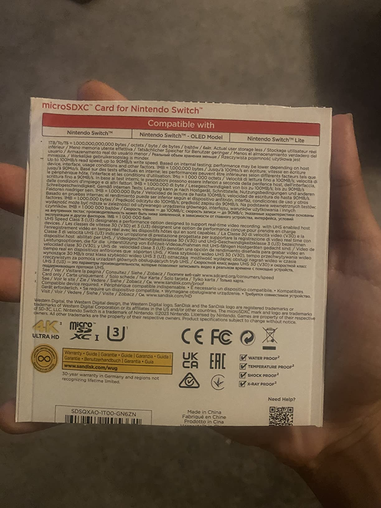 SanDisk 1TB microSDXC-Card Licensed for Nintendo-Switch - SDSQXAO-1T00-GN6ZN customer photo 2
