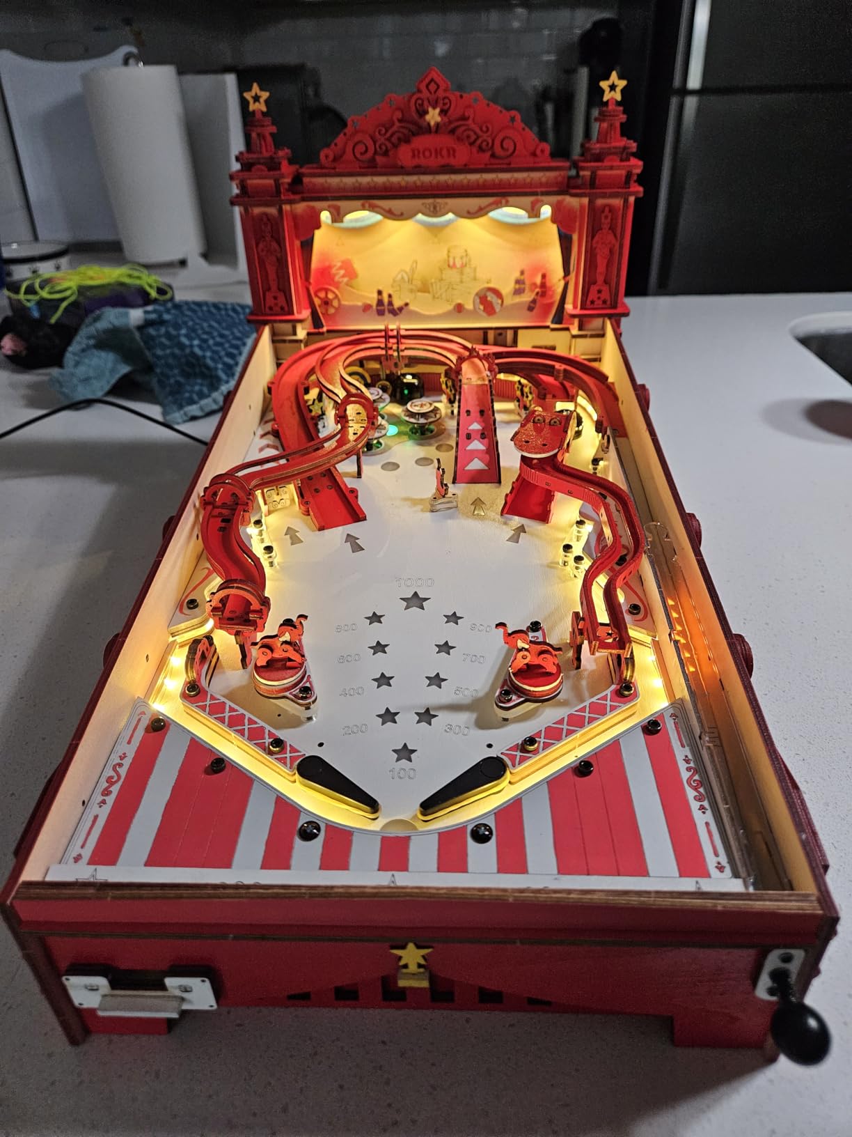 ROKR Miniature Pinball Machine-3D Wooden Puzzles for Adults-DIY Wood Model Kits for Adults-Toy Gifts for Ages 14 and Up customer photo 2