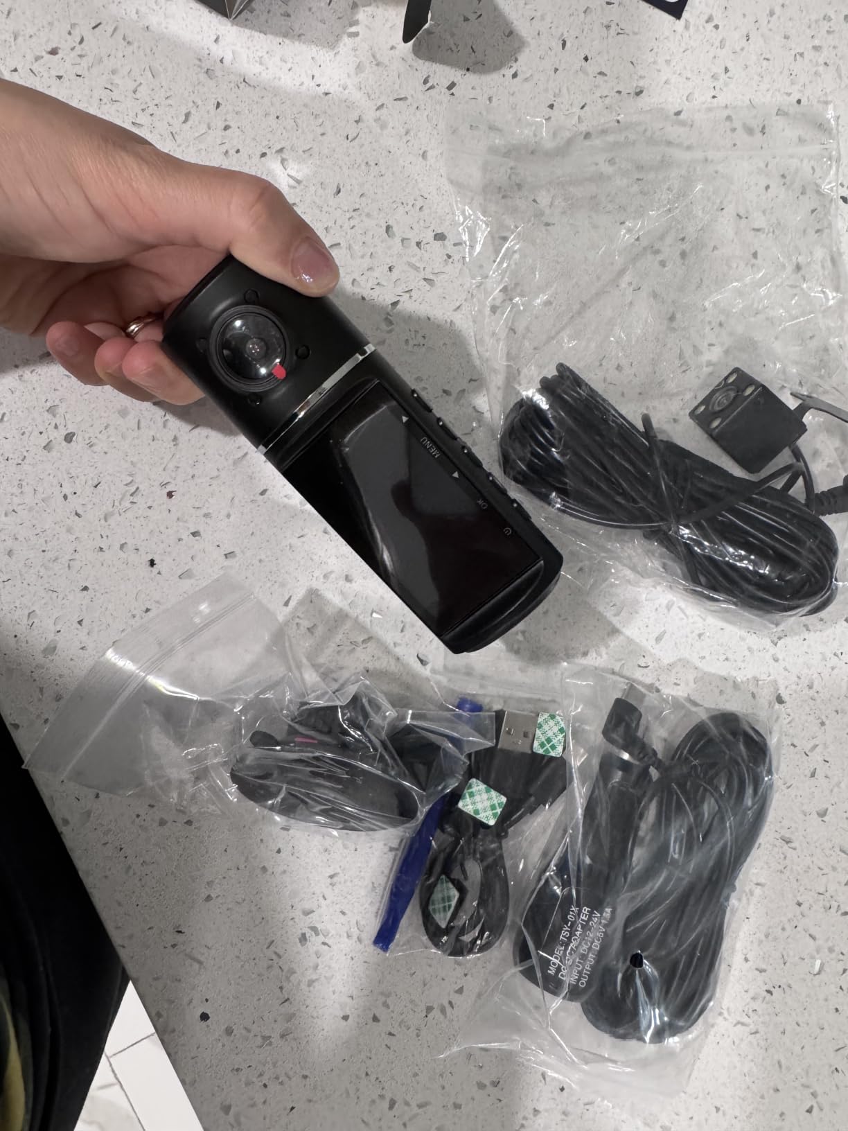 Dash Cam Front and Rear, 1296P Dash Camera for Cars, 3 Channel Car Camera Front Rear and Inside with 32GB Card, Loop Recording, Night Vision, HDR, 24Hr Parking, G-Sensor customer photo 1