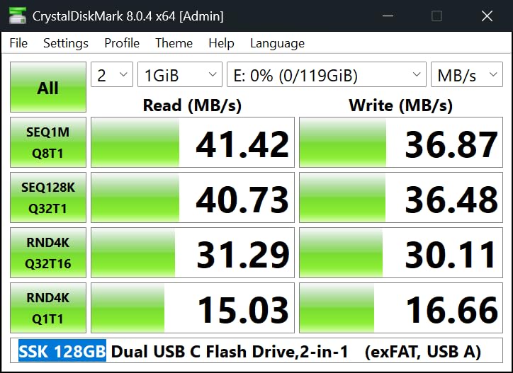 SSK 128GB USB C Flash Thumb Drive up to 550MB/s Dual USB C+A Memory Stick customer photo 2