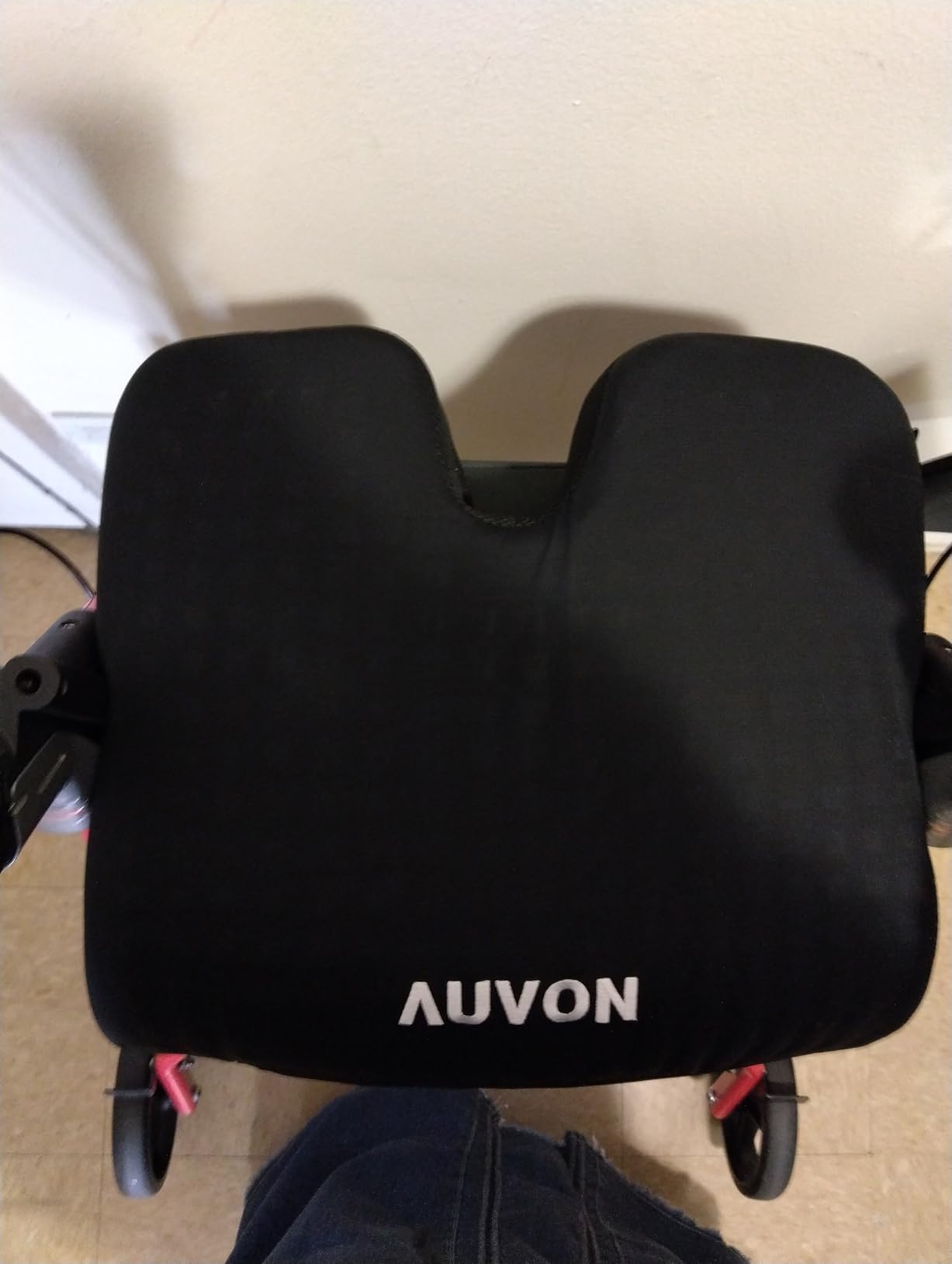 AUVON Gel Wheelchair Seat Cushion with Waterproof Cover, Ergonomic Chair Cushion with U-Cutout for Tailbone, Back Pain Relief, Memory Foam Cushion for Office, Anti-Slip, Buckle Strap customer photo 2