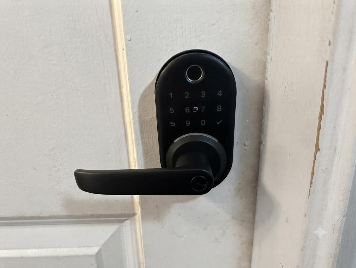 Smart Door Handle Lock with Keypad, Yamiry Fingerprint Knob for Front Door customer photo 2