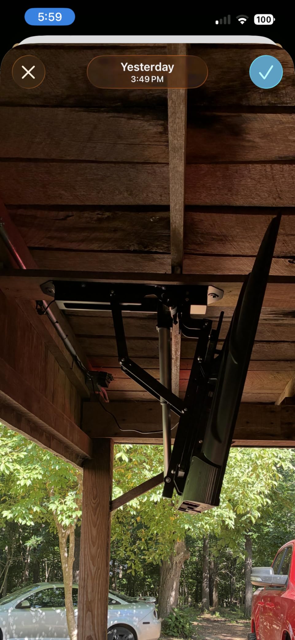 TOPSKY Motorized Ceiling TV Mount, 32–70 in TVs, 88 lb Capacity customer photo 1