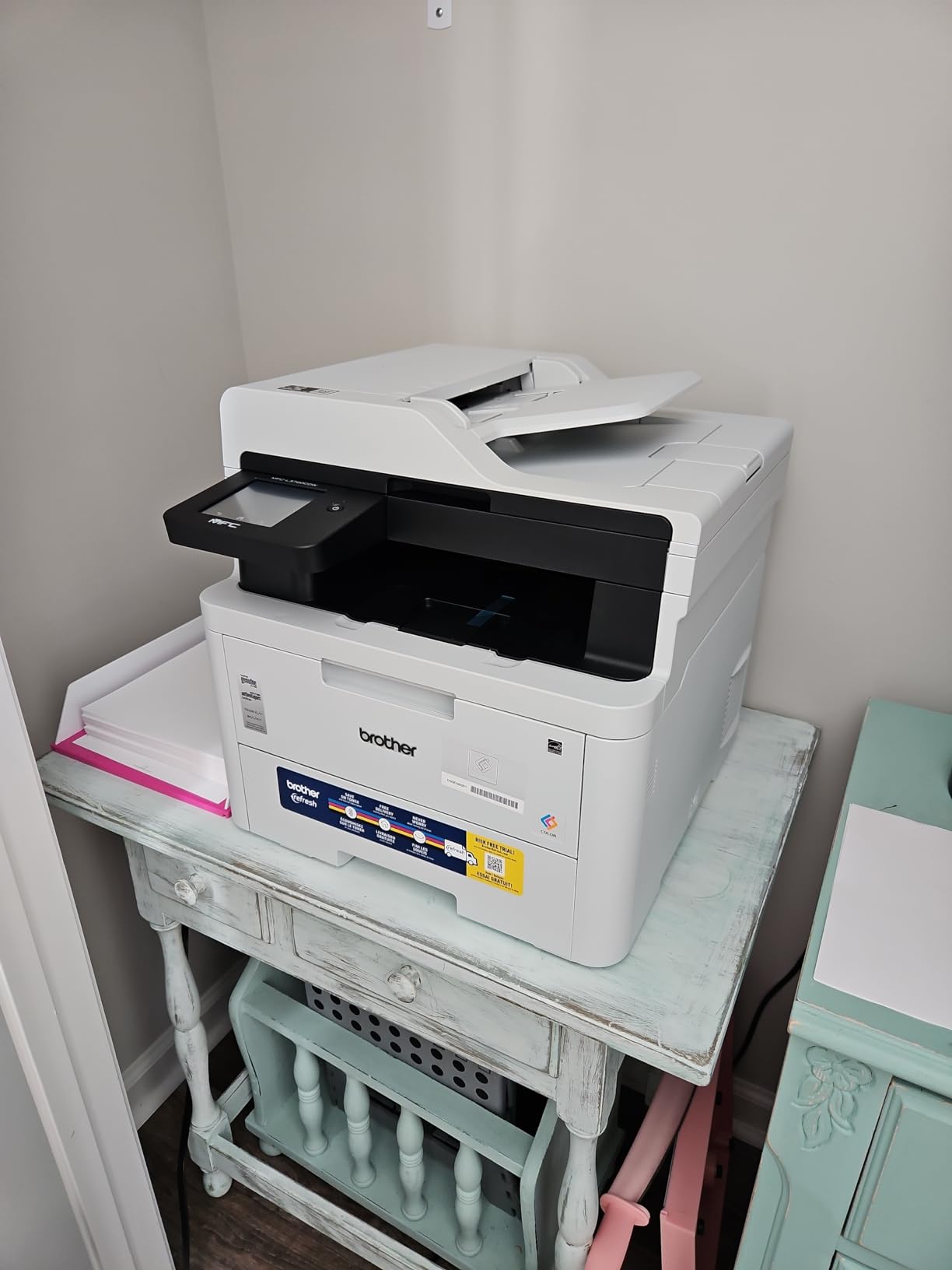 Brother MFC-L3720CDW Wireless Color Laser Printer with Scanner, Copier and Fax | Auto Duplex and 250-Sheet Capacity | Includes Refresh Subscription Trial(1). Amazon Dash Replenishment Ready | Scan function, Fax function, Automatic duplex printing customer photo 1