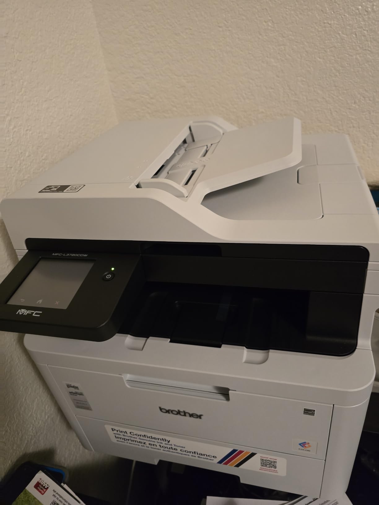 Brother MFC-L3720CDW Wireless Color Laser Printer with Scanner, Copier and Fax | Auto Duplex and 250-Sheet Capacity | Includes Refresh Subscription Trial(1). Amazon Dash Replenishment Ready | Scan function, Fax function, Automatic duplex printing customer photo 2