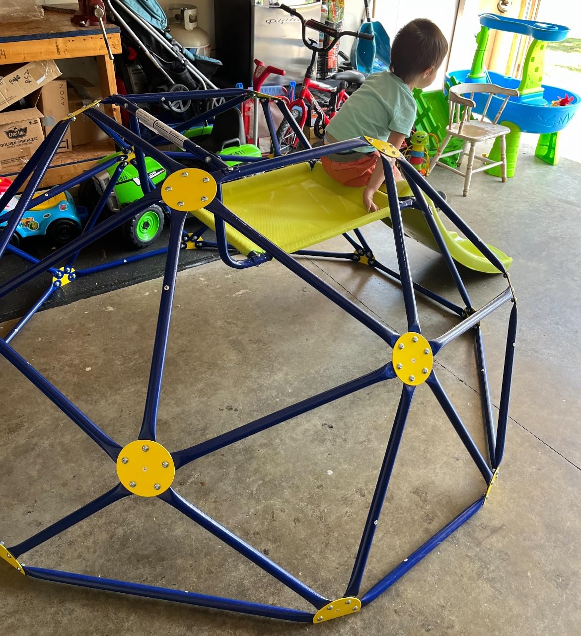 Costzon Kids Climbing Dome with Slide, 8FT Kids Jungle Gym Monkey Bar Climbing Toys for Outdoor, 2 in 1 Indoor Geometric Dome Climber Playground Set for 3-8 Boys Girls Toddlers Backyard Gift Present customer photo 2