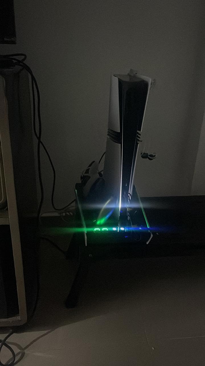 PS5/Slim/Pro Stand for Disc & Digital Console, PS5 Cooling & Charging Station with RGB Lights, PS5 Controller Charger Built-in 3 Level & AUTO Adjustable Fan, Accessories for PlayStation 4 Chargers customer photo 2