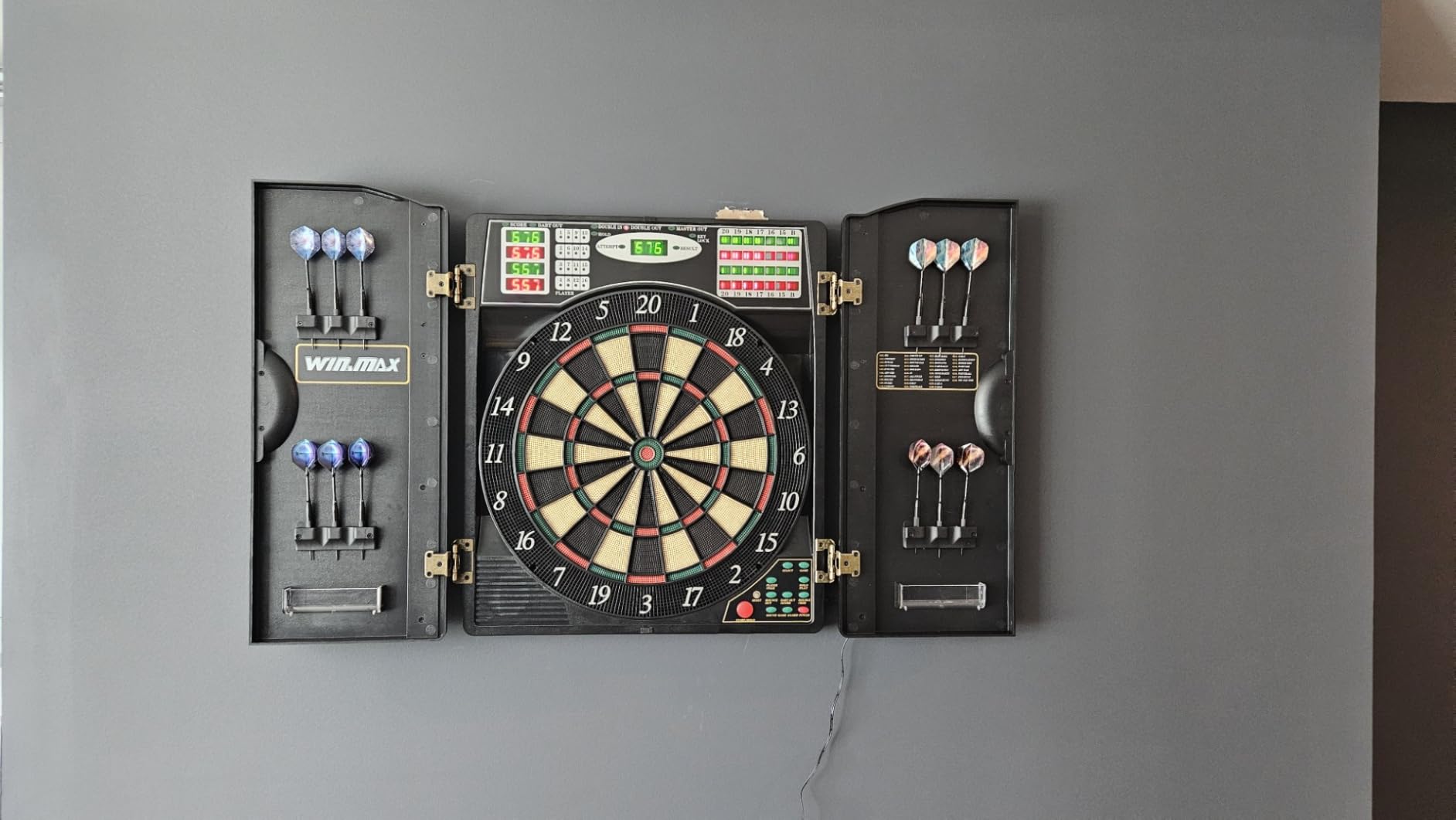 Electronic Dart Board LED Electric Digital Boards with Cabinet 12 Darts customer photo 1