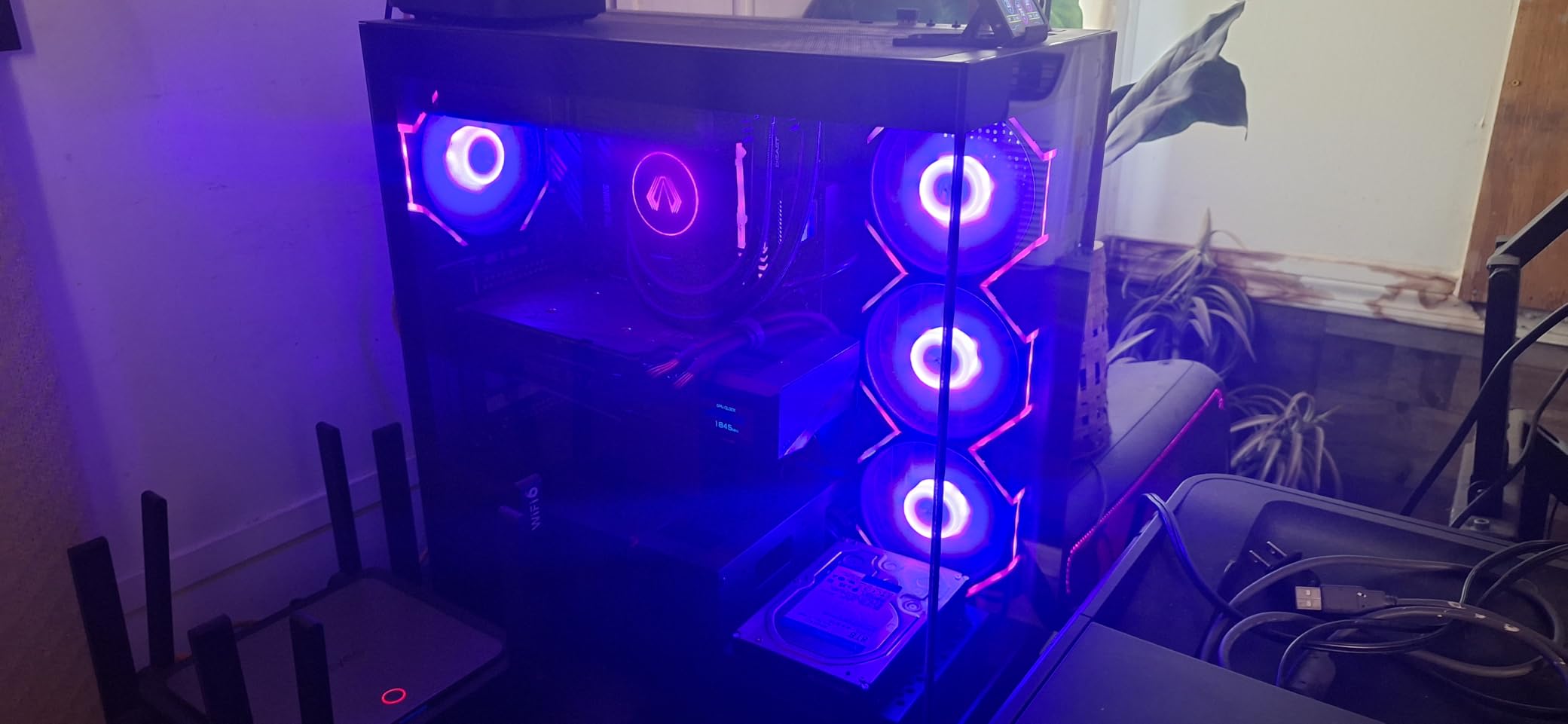 darkFlash ATX Mid-Tower PC Case, Pre-Install 4 PWM ARGB Fans Computer Case, Full View Dual Tempered Glass Gaming PC Case, Type C Port, Supports up to 360mm Water Cooling Radiator, Black(DS900) customer photo 2