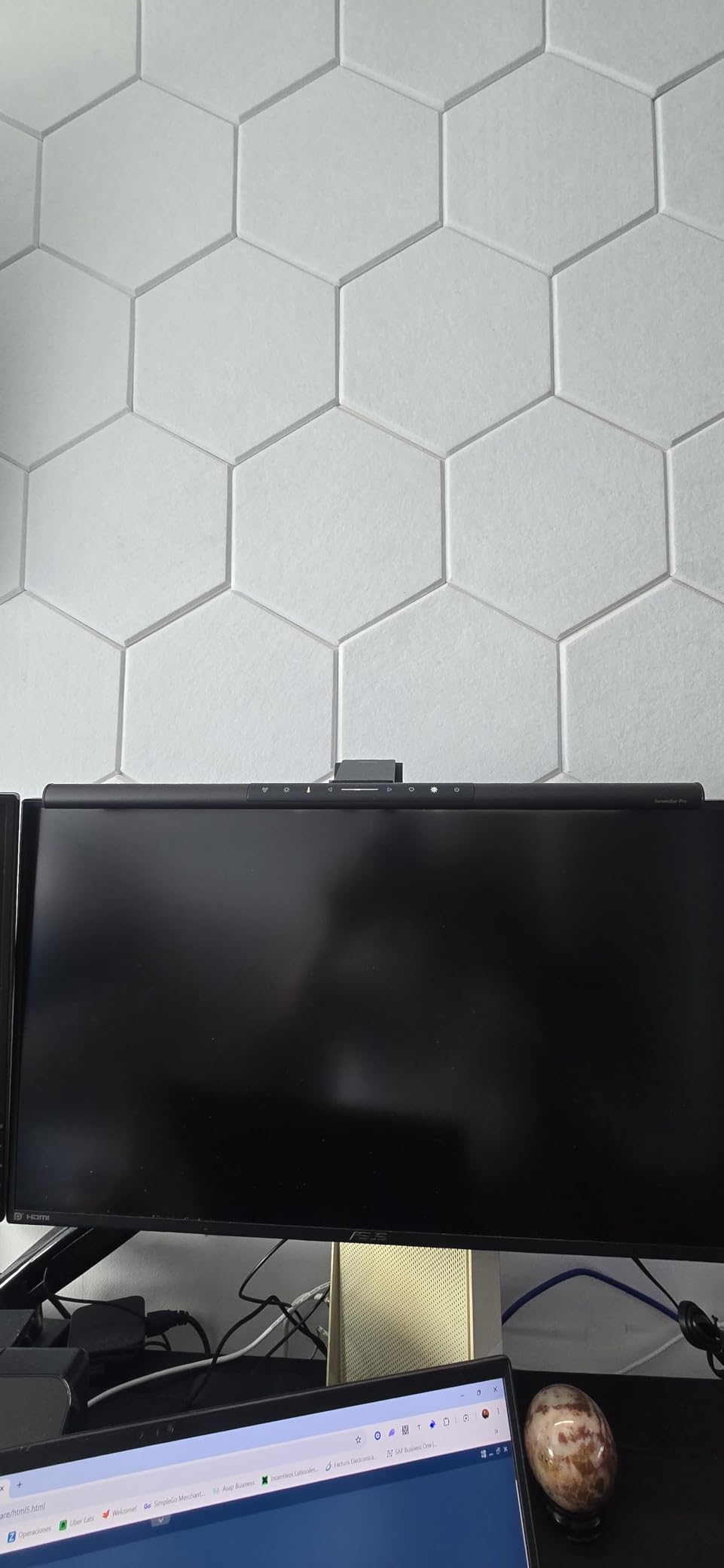 BenQ ScreenBar Pro LED Monitor Light Bar (Black) - Ultrawide Lighting, Motion Sensor, Adjustable Brightness/Color Temperature, Eye-Care USB-C Monitor lamp, No Glare, Curved Monitors, Monitor accessory customer photo 2