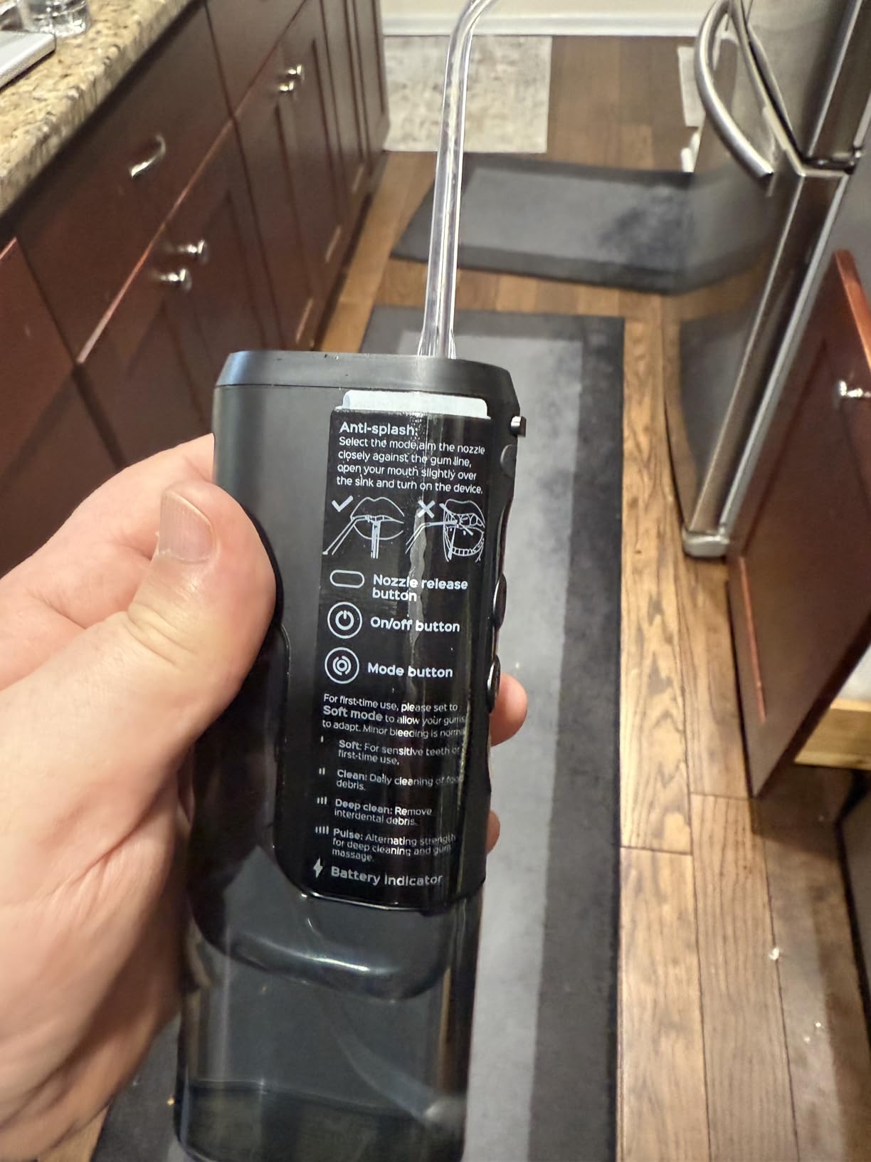 COSLUS T40 Mini Water Flosser for Travel, Portable Compact Design, Balck customer photo 1