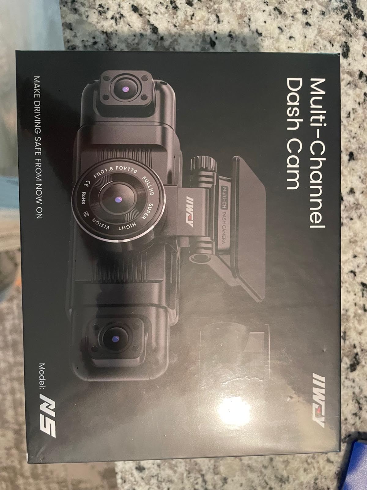 IIWEY N5 4 Channel Dash Cam for Cars, 360° View 2K Front 1080P Rear Inside | Includes 128GB Card, 5G WiFi & APP Control, IR Night Vision, G-Sensor, 24 Hours Parking Mode customer photo 1