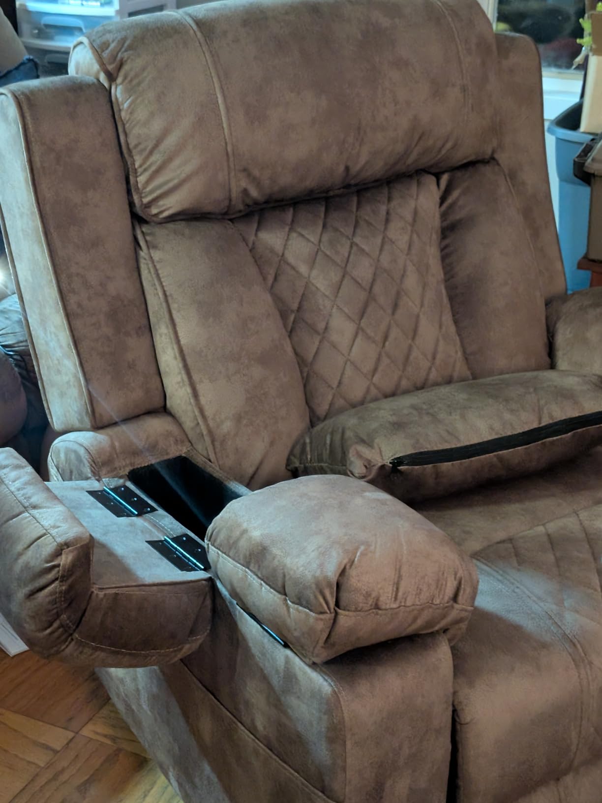 FUNECORP Big Man Power Lay Flat Lift Recliner Chair,Tan customer photo 1