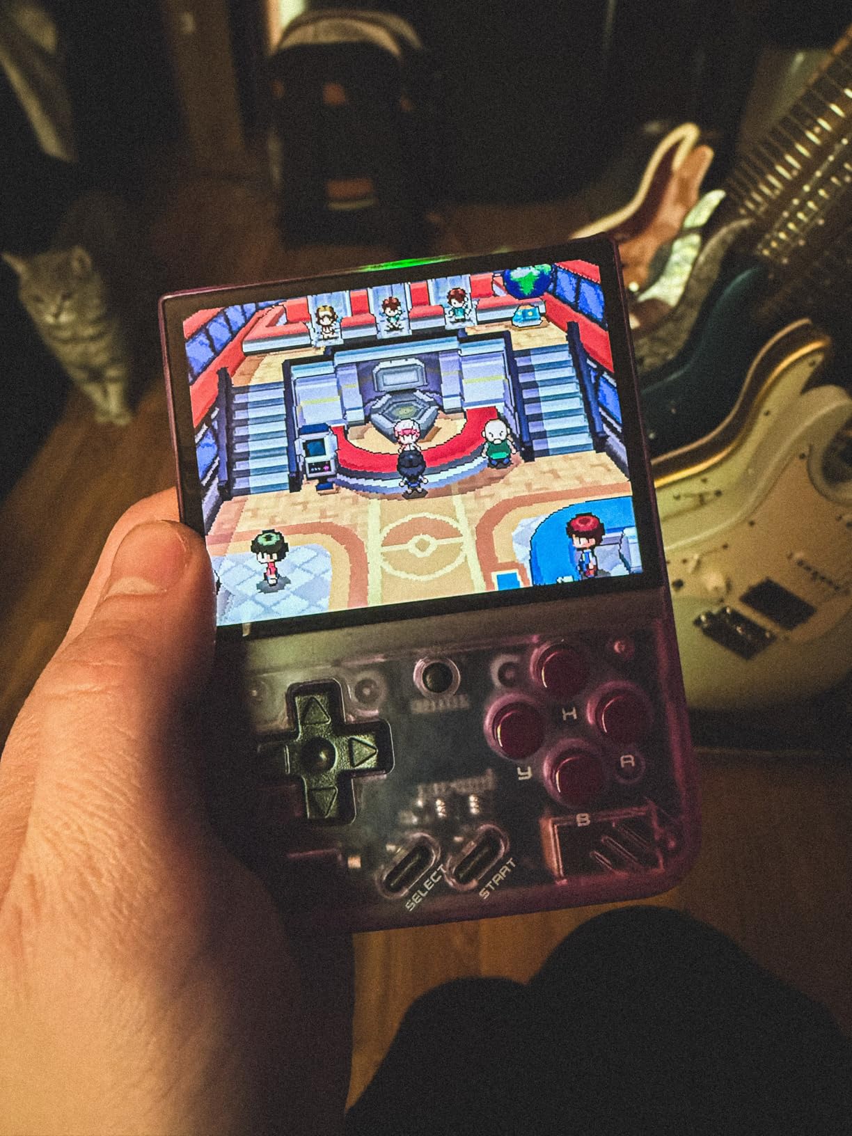 FINGEREVO Miyoo Mini Plus OnionOS Handheld Game Console 3.5-inch 640 * 480 Screen 3000mAh Miyoo-mini+ with Portable Case Transparent Purple customer photo 1