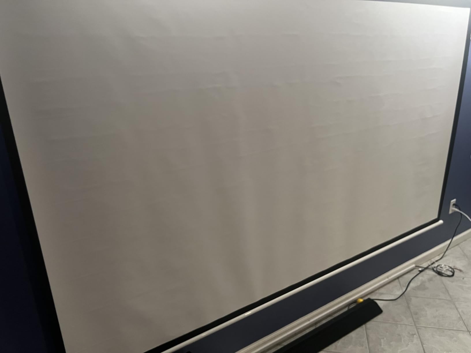 YODOLLA Motorized Projector Screen 150 inch 16:9 White, Electric Auto Pull Down Movie Screen with Remote, 4K 8K HD 3D Ready, Wall Ceiling Mount for Home Theater Backyard Patio Outdoor Indoor customer photo 2