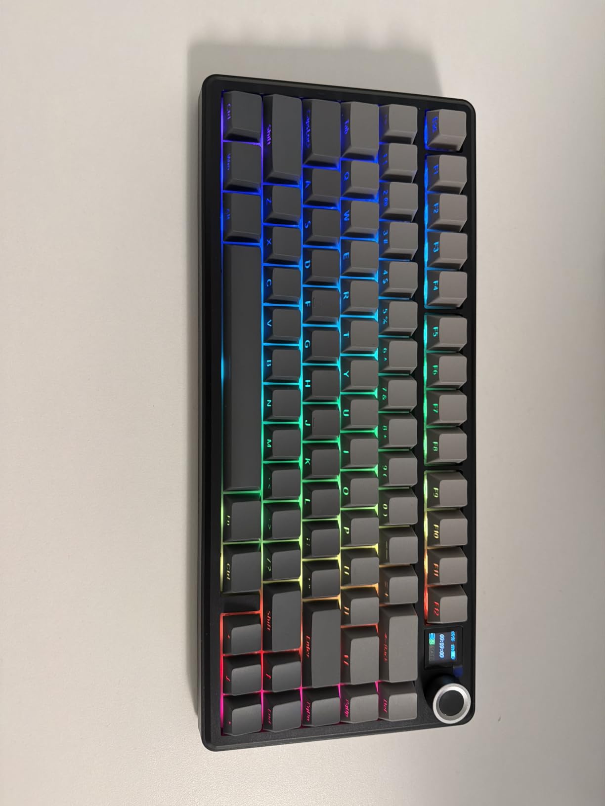 EPOMAKER X Aula F75 MAX Wireless Mechanical Keyboard with TFT Screen and Knob, Gasket Gaming Keyboard in 75% Layout, Hot Swappable, RGB Backlight, for PC/Mac/Linux (Black Gradient) customer photo 1