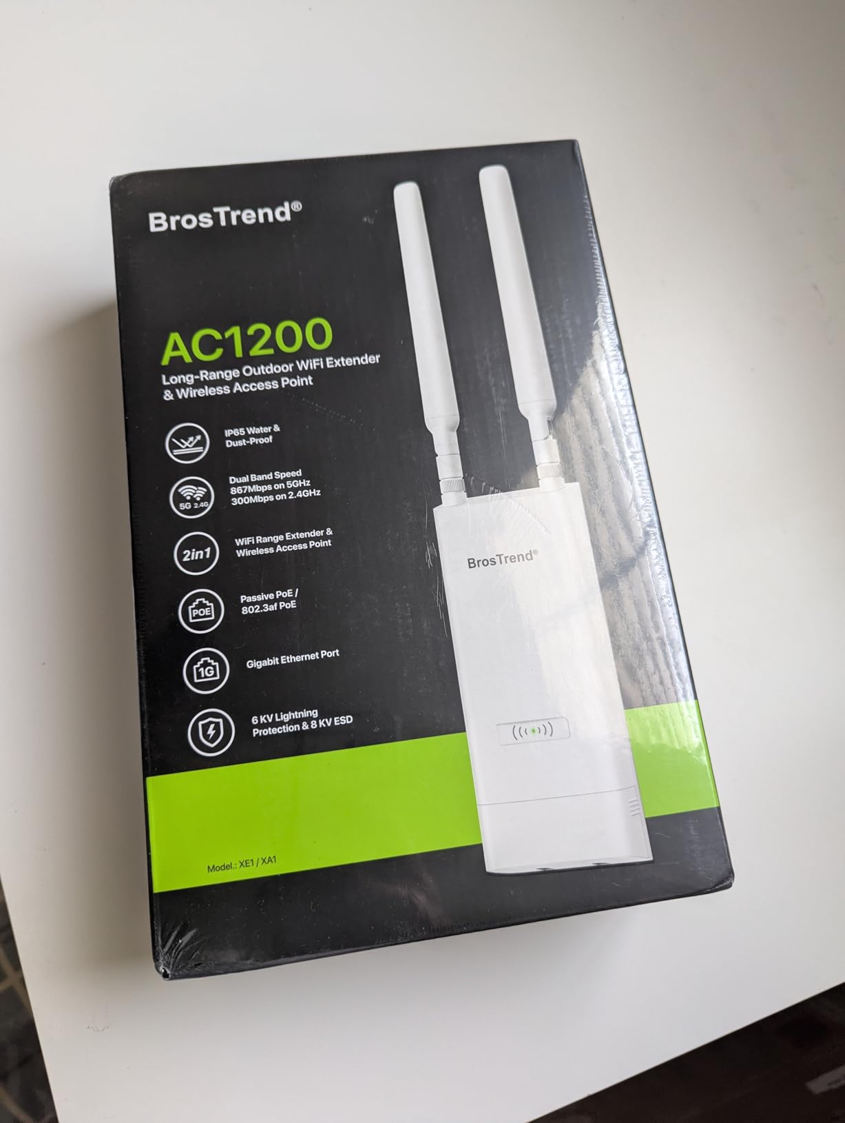 BrosTrend AC1200 Outdoor WiFi Access Point Gigabit Long Range, PoE Powered customer photo 1