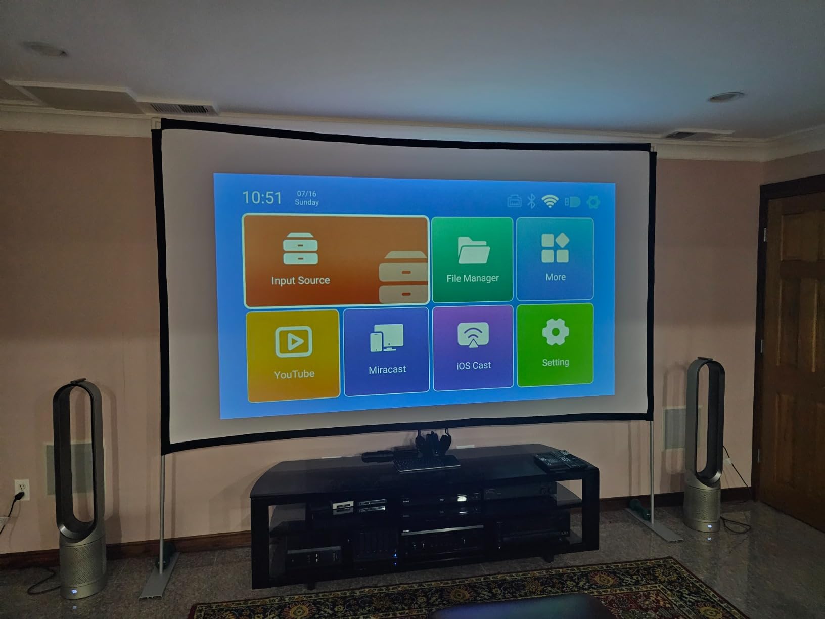 Outdoor Projector Screen with Stand 100 Inch: Portable Projection Screen 16:10 4K HD Outdoor Movie Screen with Carry Bag for Home Backyard Theater customer photo 1