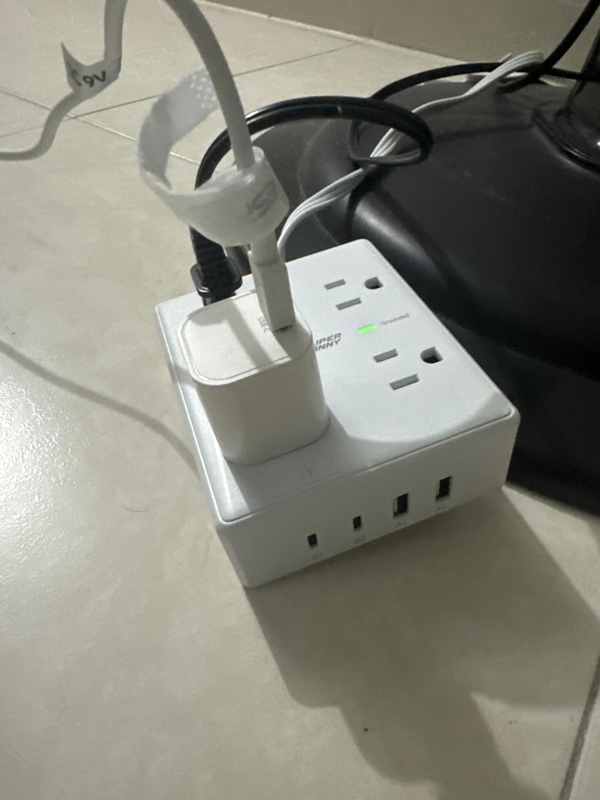 SUPERDANNY Extension Cord,Flat Plug Surge Protector Power Strip,10Ft | 8 AC & 4 USB Ports (2 USB C),Surge Protector with 1050J,Desk Charging Station for Home Office,College Dorm Room Essentials customer photo 1