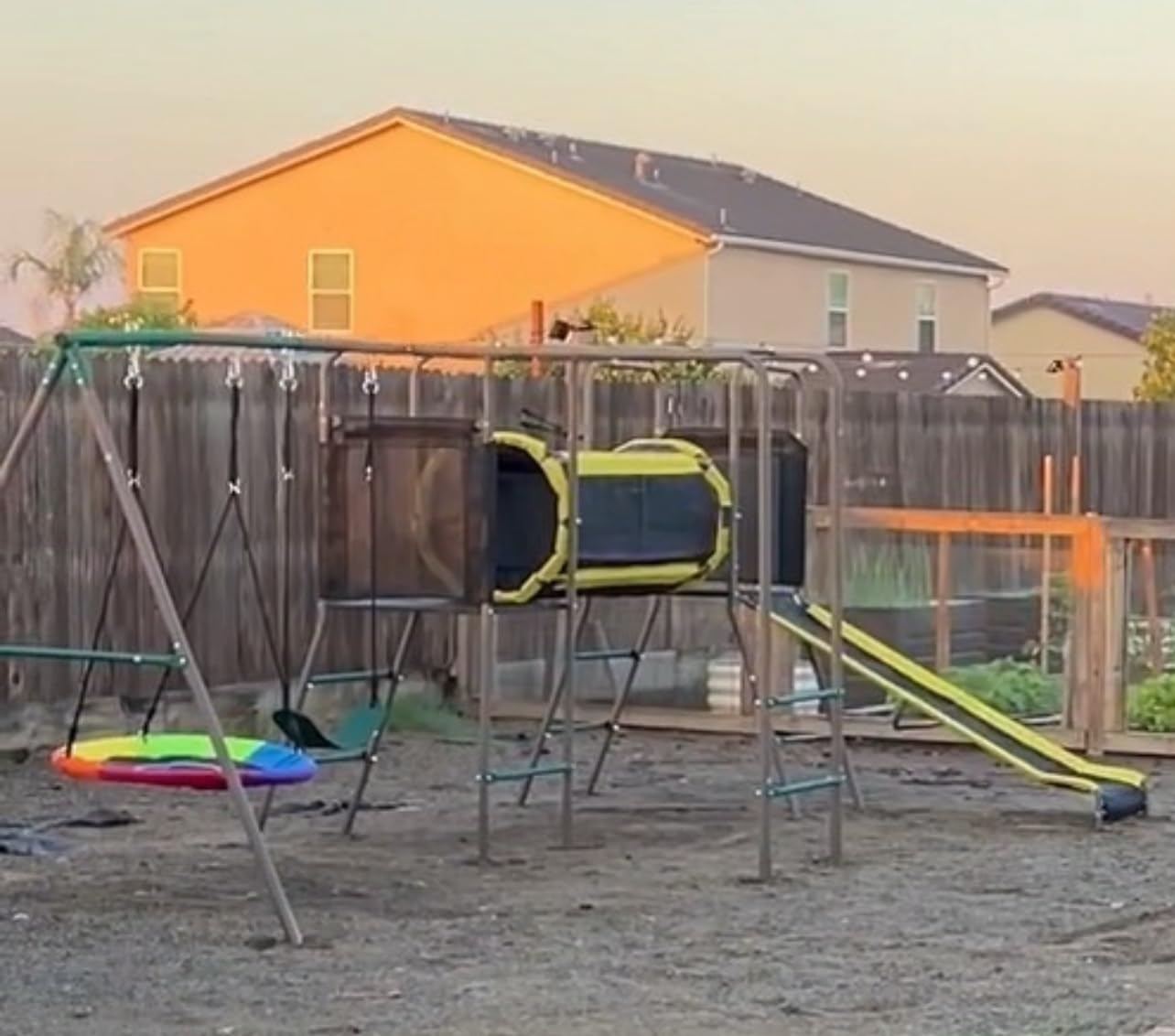 Hapfan Swing Set with Slide,Crawl Tunnel and Monkey Bars for Backyard customer photo 2