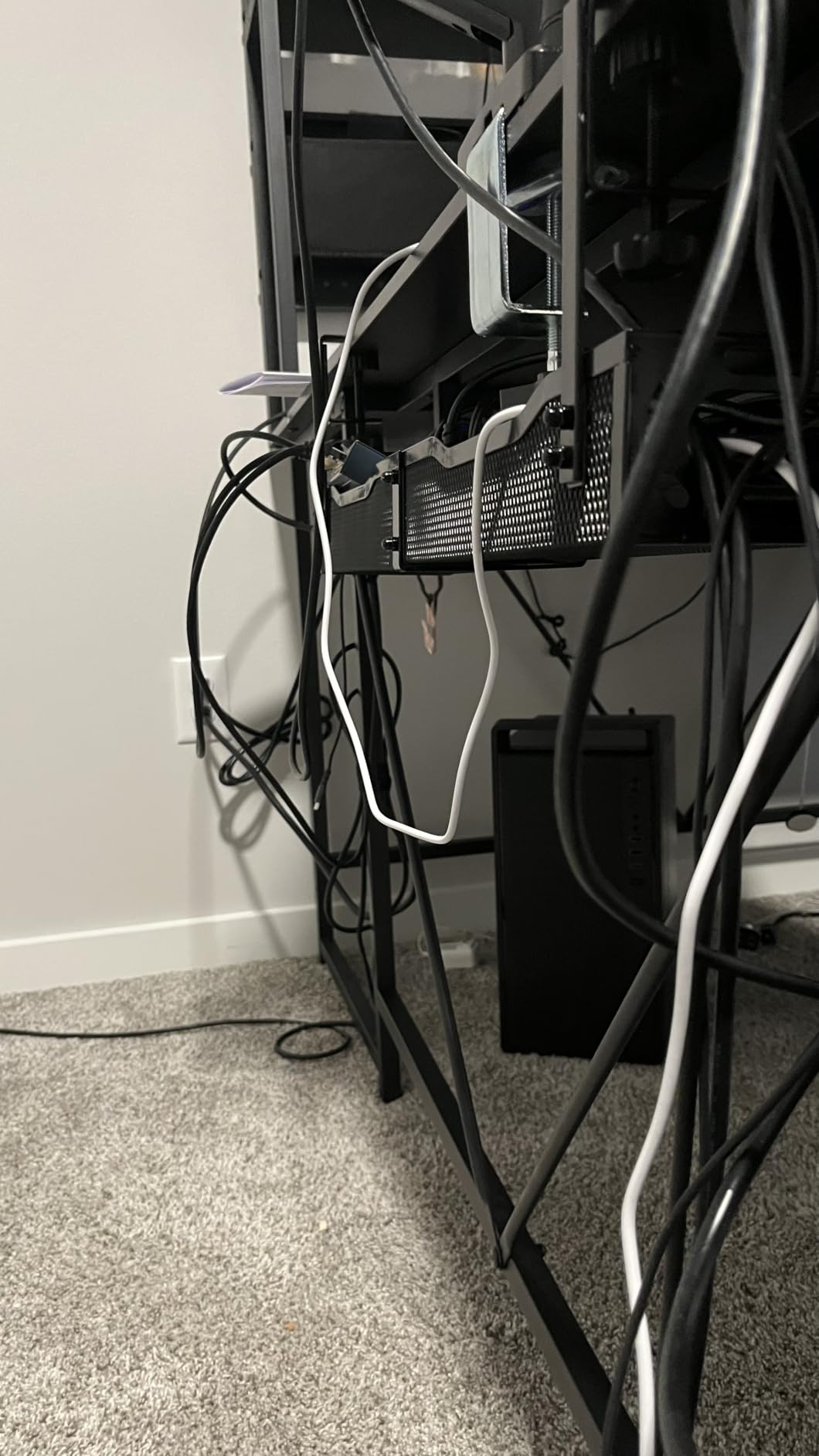 Cable Management, 25'' Cable Management Under Desk, Cable Tray | No Drill Under Desk Cable Management Tray, Cord Organizer with Clamp for Standing Desk, Desk Organizer for Home Office customer photo 1