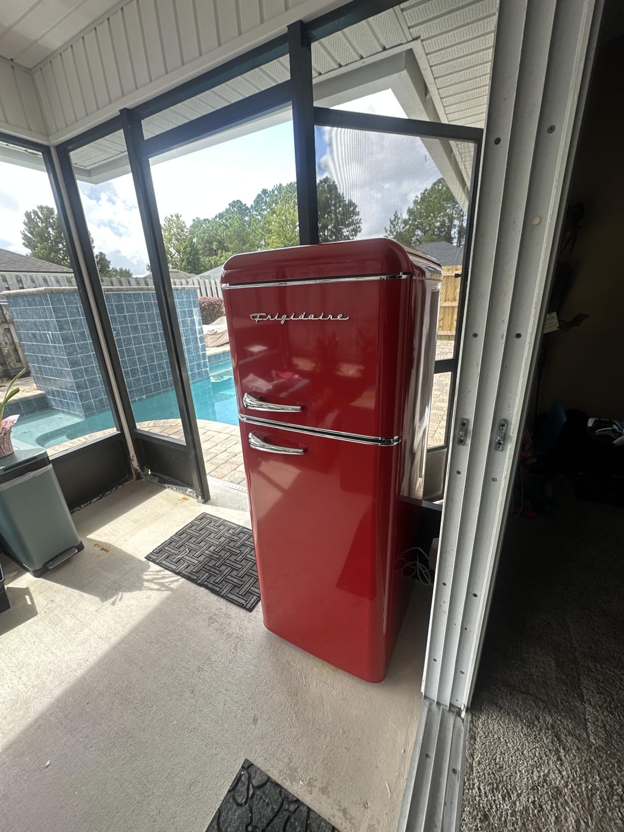 Frigidaire, 2 Door Apartment Size RETRO Refrigerator with Top Freezer, Chrome Handles, 7.5 cu ft customer photo 2