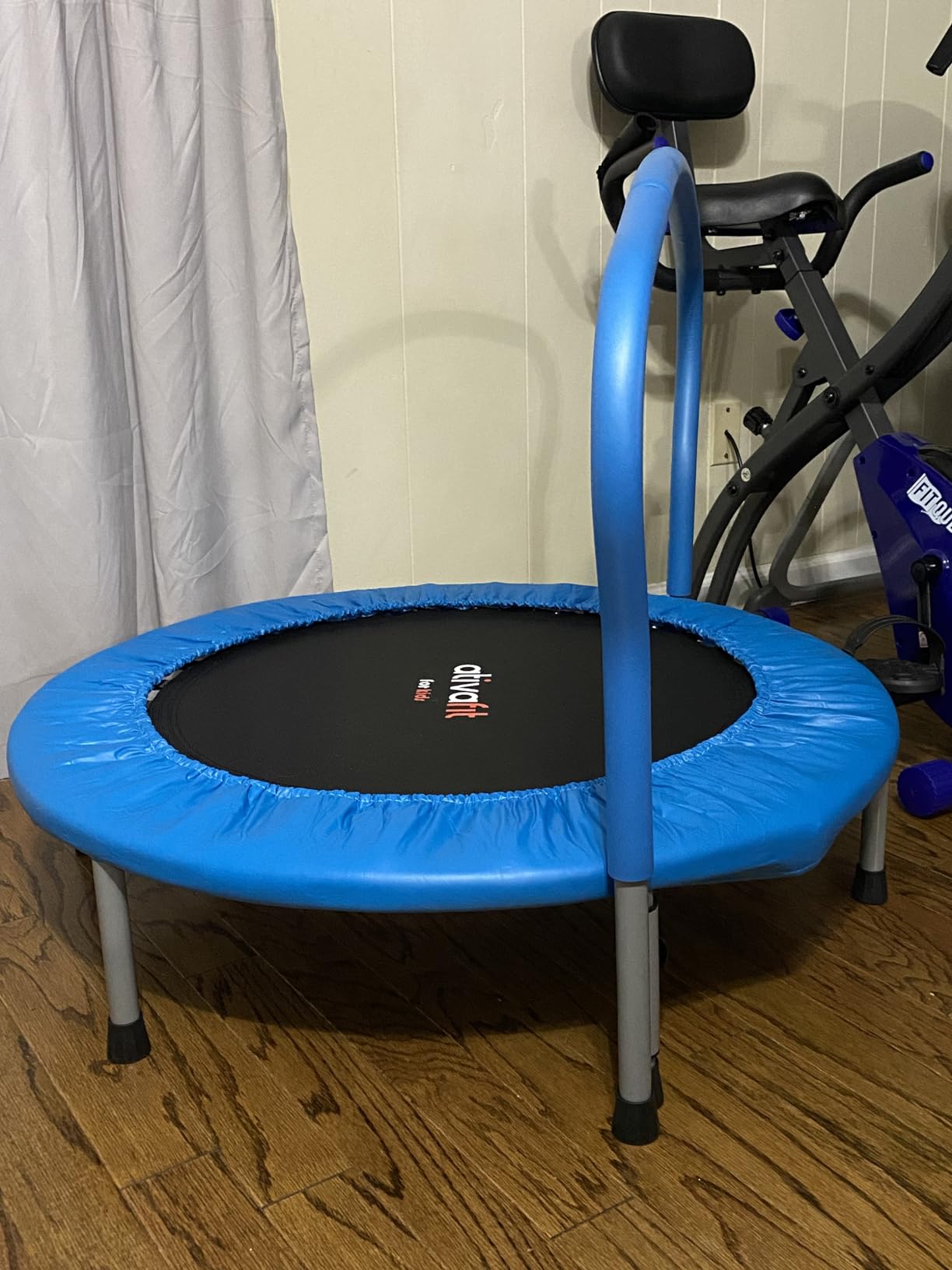 Ativafit 36inch Elastic Band Big Handle Toddler Trampoline for Kids Ages 2-6 Indoor Outdoor Mini Trampoline with Safety Padded Cover Fun for Kids customer photo 2