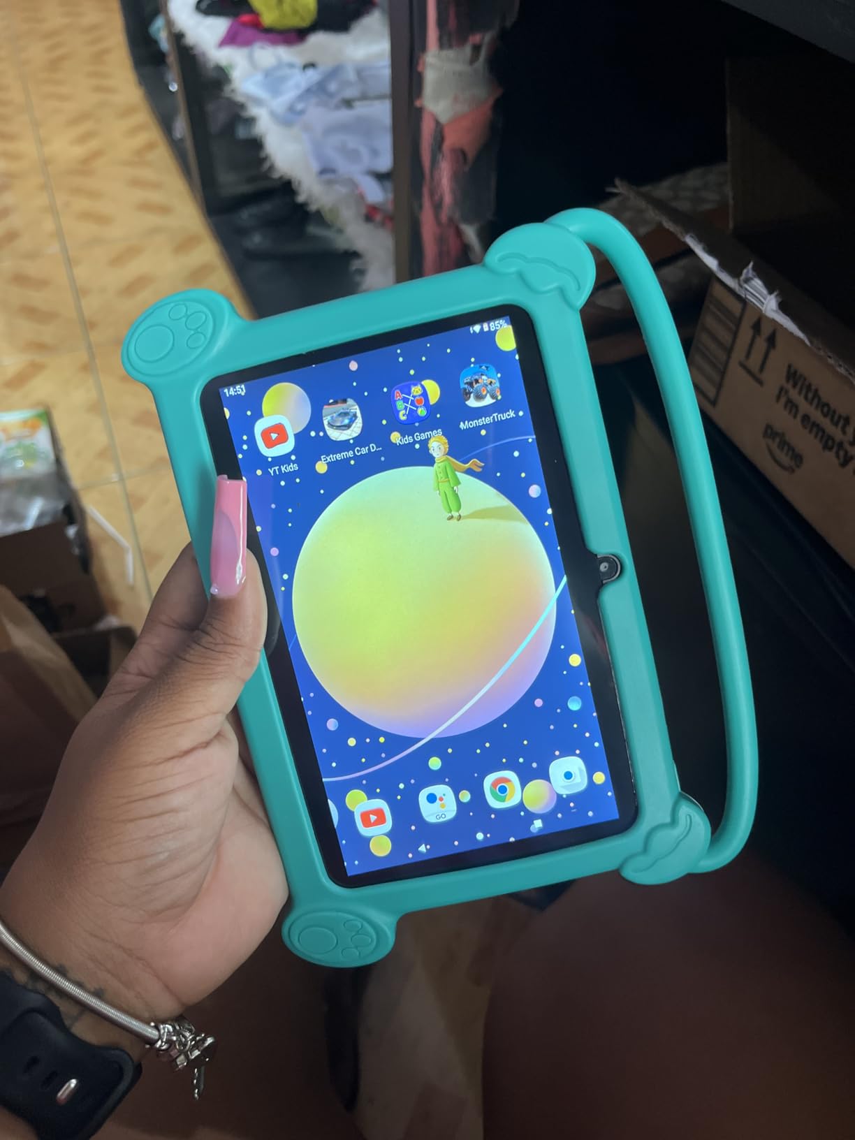 Kids Tablet 7 inch 3-9 for Kids,32GB ROM Toddler with Shockproof Case,Kids Android Software Installed Netflix,YoutTube, aiwawa Apps Parent Controls,Dual Camra, WiFi,FM, GPS (Pink) customer photo 1