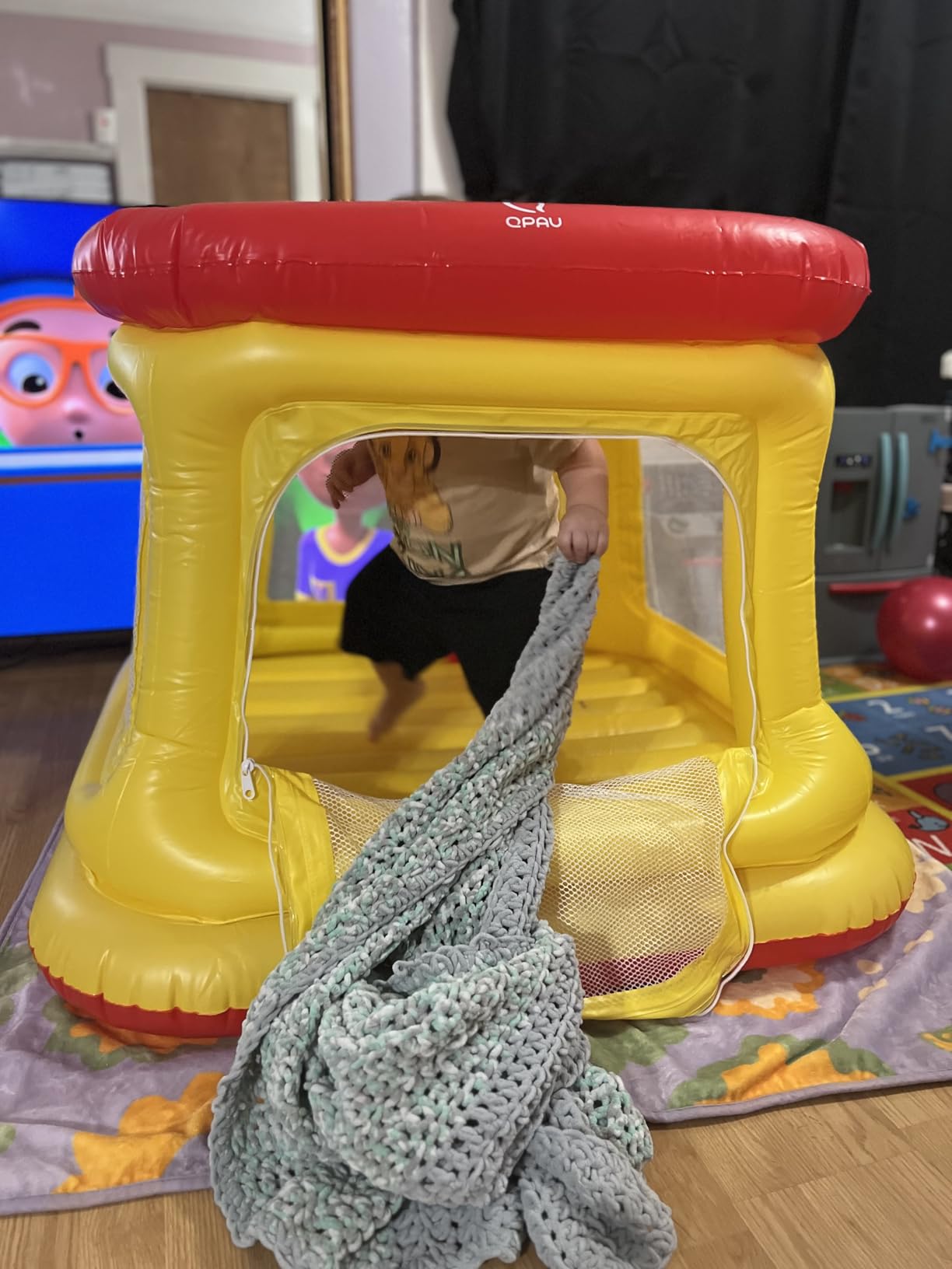 QPAU 3-in-1 Inflatable Bounce House with Pump for Toddlers 1-3 customer photo 1