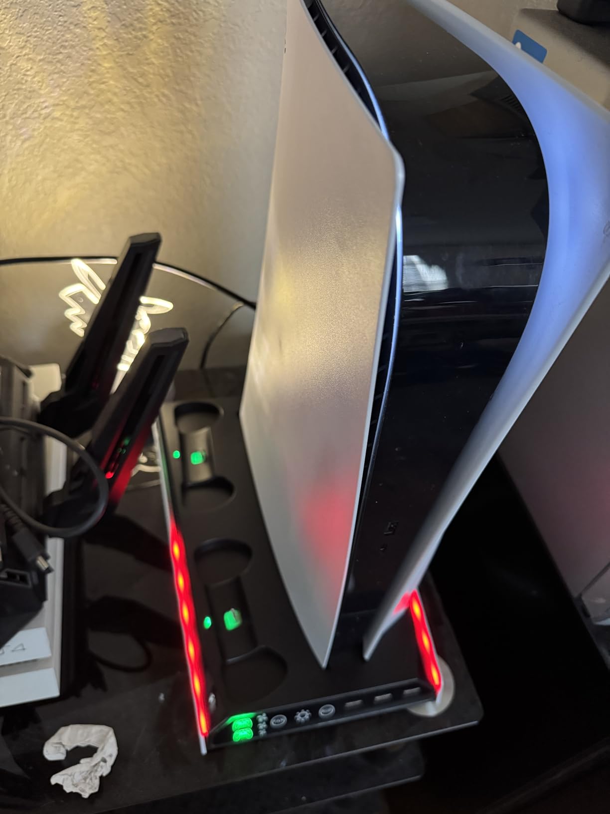 Fenolical PS5/PS5 Slim/Pro Stand with Adjustable Cooling Fan, PS5 Cooling Stand for PS5/PS5 Slim/Pro, PS5 Cooling Station with Dual Controller Chargers and RGB Light customer photo 1