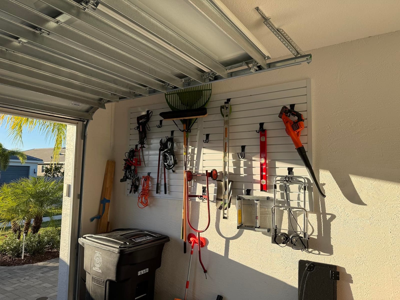 Ezlaino Slatwall 4 FT x 8 FT, PVC Slat Wall Paneling Garage Wall Organizer customer photo 1