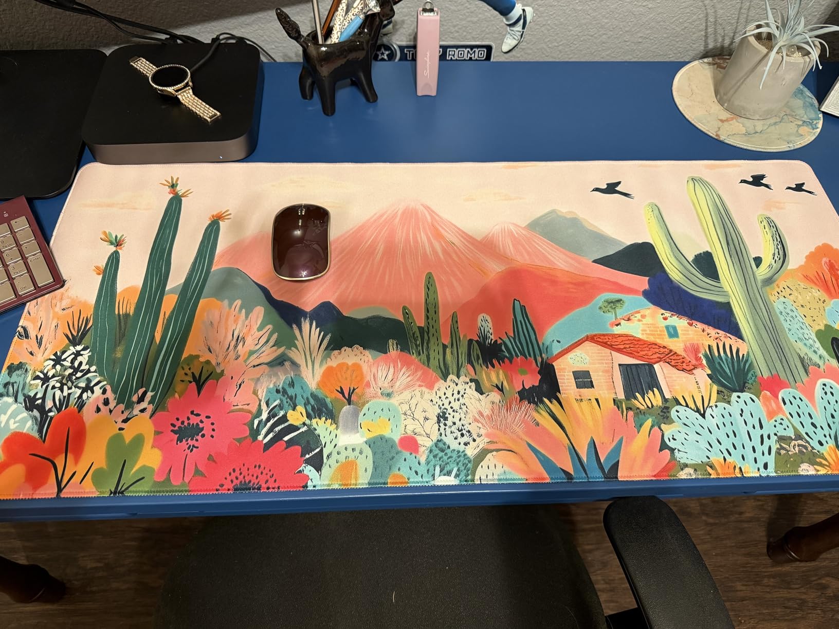 iCasso Desk Cover Mat, Office Mouse Pad,35.4x15.7in,Retro Black customer photo 2