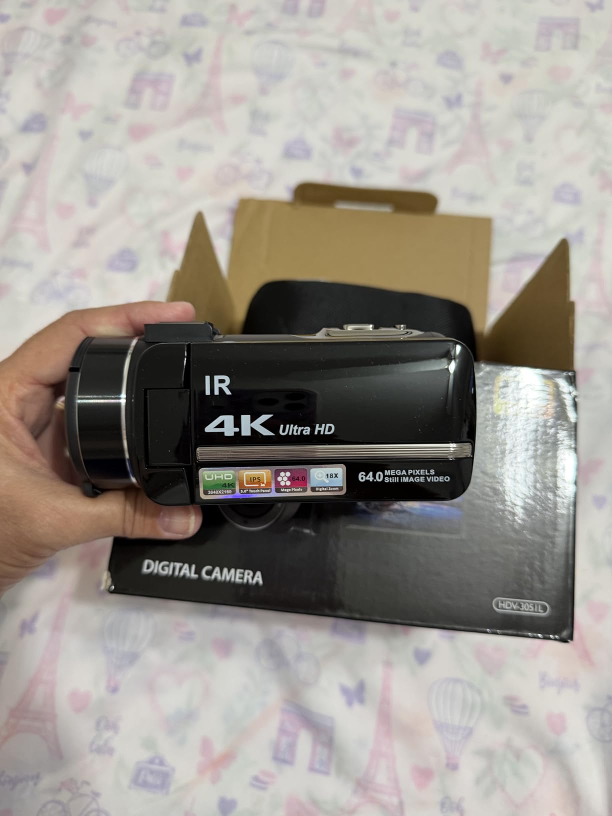 ZYDIIE 4K Video Camera Camcorder UHD 64MP Vlogging Camera for YouTube 18x Digital Zoom 3