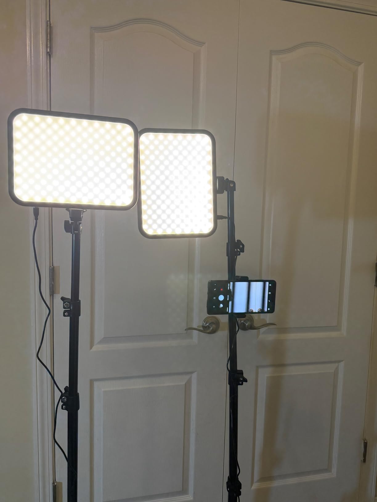 UBeesize 2-Pack LED Video Light Kit with Tripod Stand & Phone Holder | Ultra-Bright 3000-Lumen Dimmable Studio Lights for Live Streaming, Video Recording, Makeup, Gaming, YouTube and Photography customer photo 2