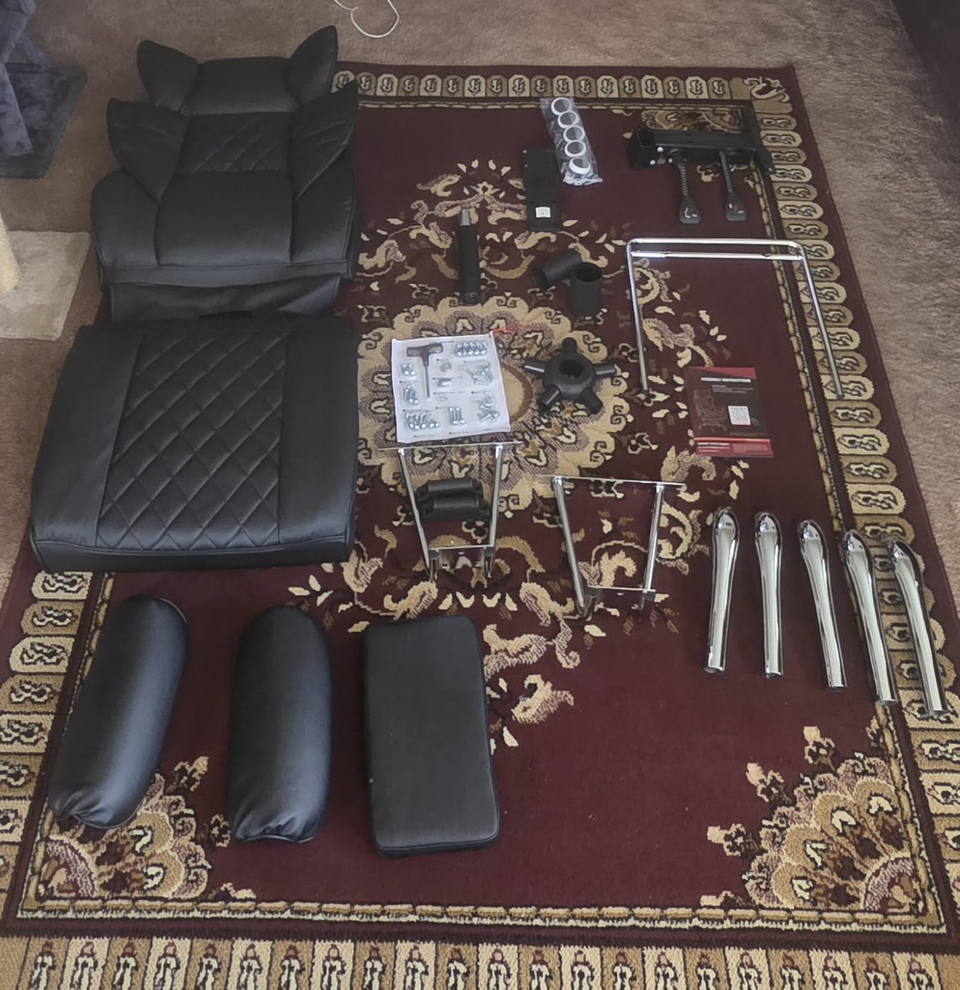 COMHOMA Big and Tall Office Chair, High Back Leather Gaming Chair with Footrest, Executive Ergonomic Office Chair with Pocket Spring Lumbar Support and with Outward Fixed Soft Armrests customer photo 2