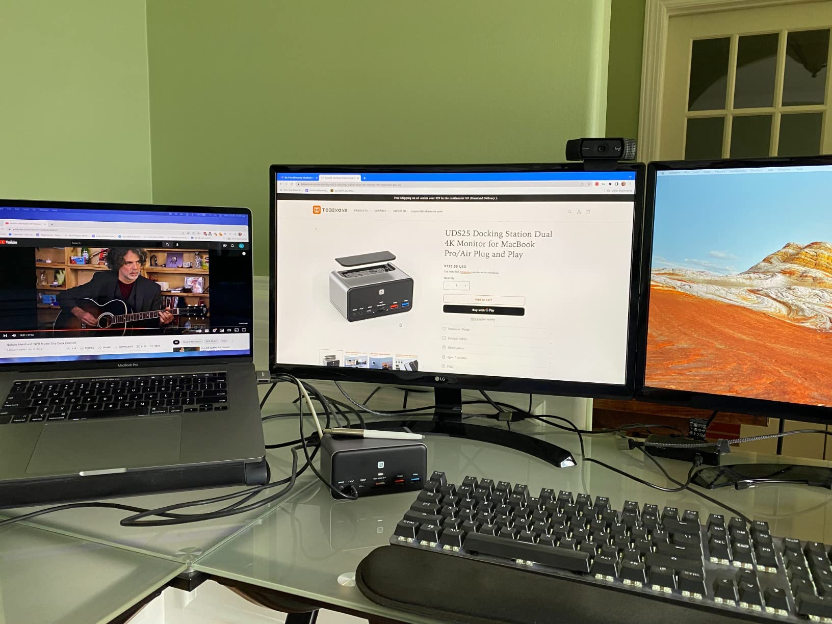 TobenONE 18 in 1 Laptop Docking Station 3 Monitors,Triple 4K HDMI,9 USB C/A customer photo 1